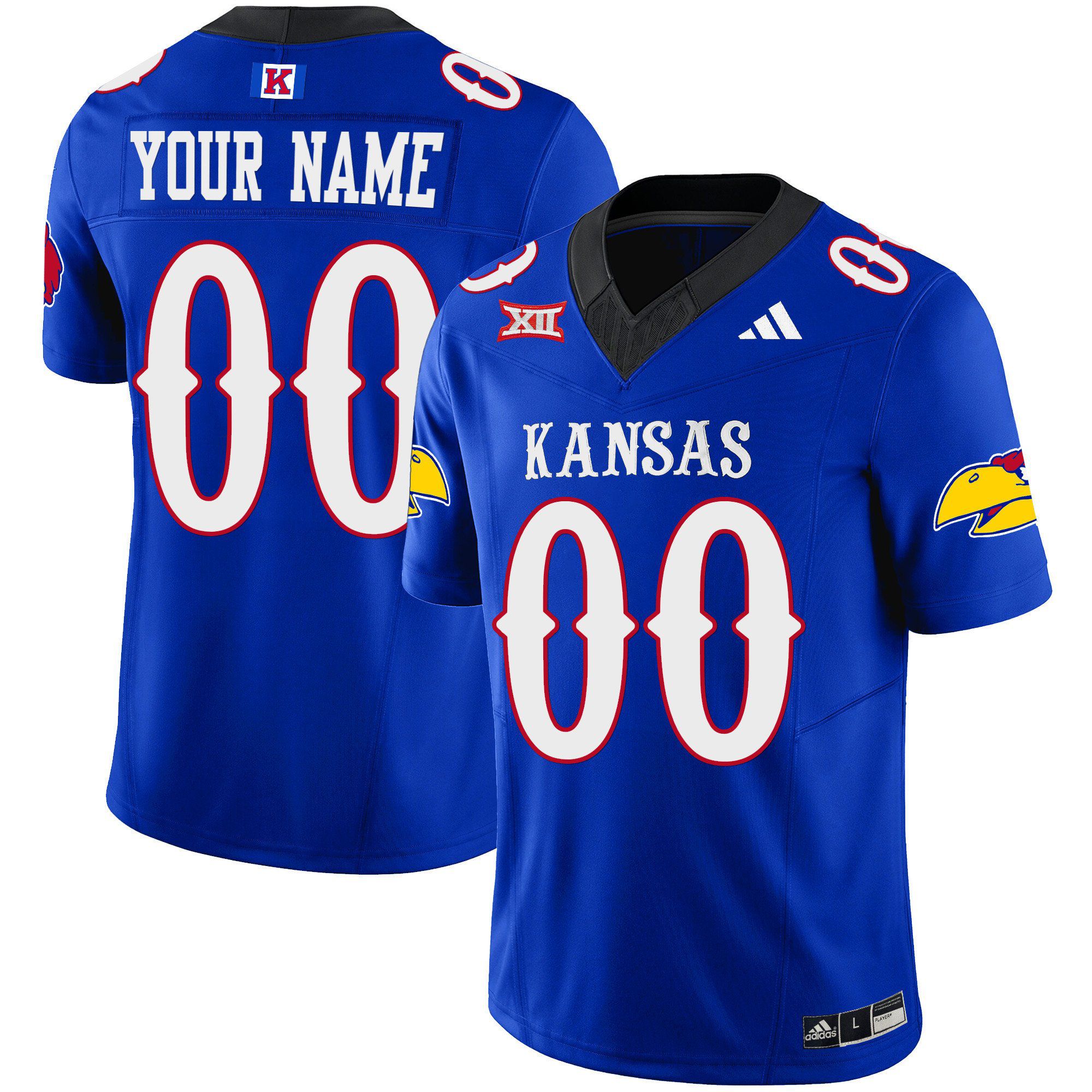 Men Kansas Jayhawks Blue 2024 Blackhawk Vapor Limited Custom NCAA Jersey->customized nfl jersey->Custom Jersey